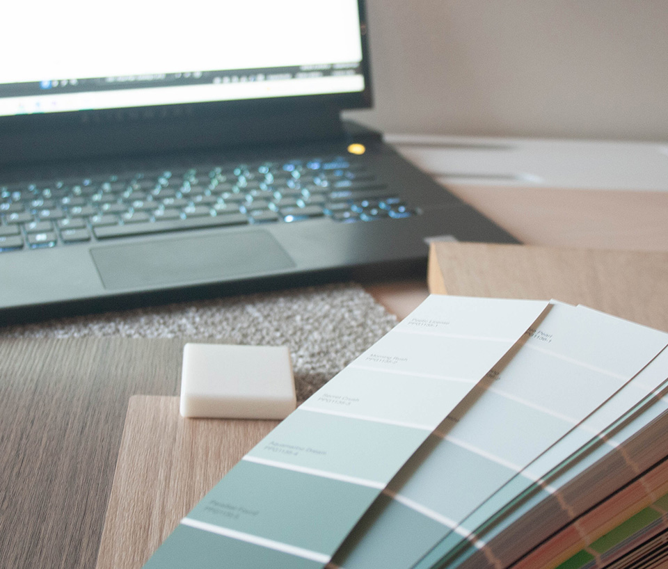Close up of design tools.